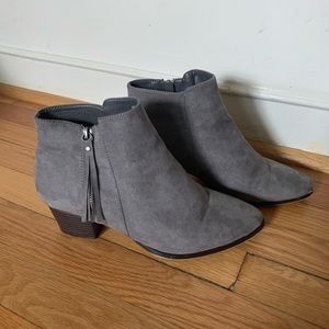 Suede Booties Grey Size 9